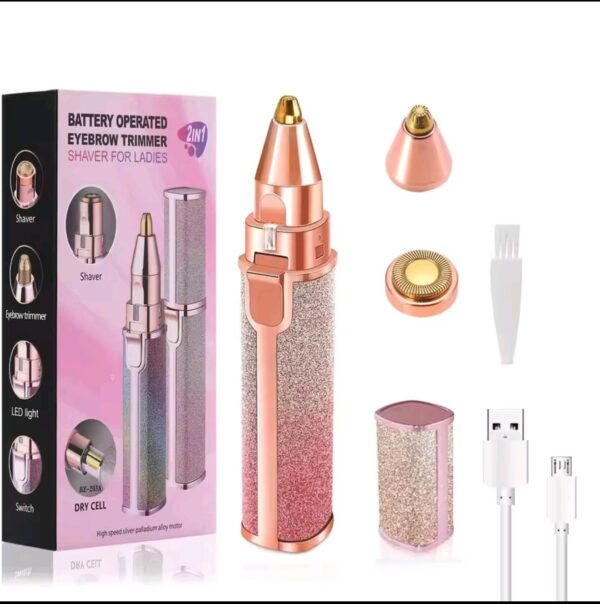 Portable 2-in-1 Lady Shaver Flawless Eyebrow Trimmer - Image 3